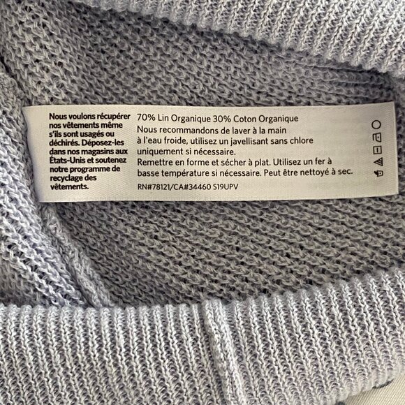 NEW Eileen Fisher Organic Linen & Cotton Sweater *Insky Light Blue* Sz XL - Picture 13 of 15